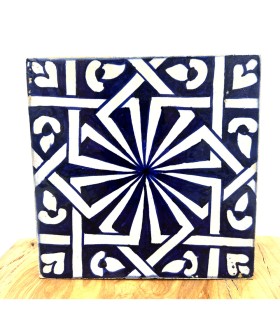 Azulejo Andaluz Zellige AZUL Nazari 15x15 cm - Feito à Mão - Modelo 94
